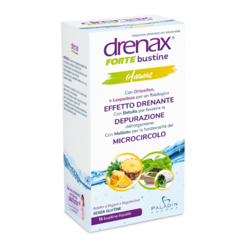 Drenax forte ananas pak 600x600 DRENAX FORTE ANANAS 15 paketėlių detoksikacijai ir skysčių šalinimui